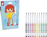 Janod Colorino Detské fixky 12 farieb s mäkkým hrotom