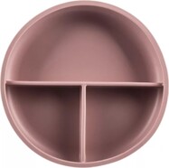 Silikónový delený tanierik s prísavkou, Old Pink