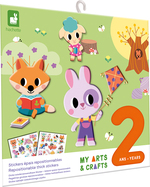 Janod My arts&amp;crafts Kreatívna sada Prelepovateľné samolepky Zvieratká