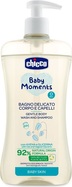 CHICCO Šampón jemný na vlasy a telo s dávkovačom Baby Moments 92 % prírodných zložiek 500