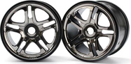 Traxxas disk 3.8" Split Spoke H17 čierny chróm (2)