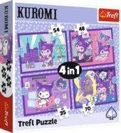 Trefl Puzzle 4v1 Deň s Kuromi / Hello Kitty