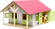 Kids Globe Horses drvena štala za konje 51x40,5x27,5cm ružičasta 1:24 u kutiji