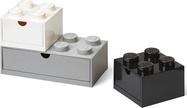 LEGO® stolné boxy so zásuvkou Multi-Pack 3 ks - čierna, biela, šedá