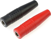 Banánková zdierka pozlátená 4.0mm červená + čierna (1 sada)