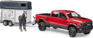 BRUDER 02501 Jeep RAM Power Wagon s prepravníkom na kone