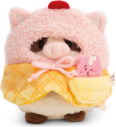 NICI Plüsch MyMochi Kuh Moona 8 cm im Eis- und Milchshake-Kostüm, Set Geschenkverpackung.
