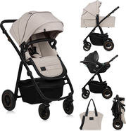 LIONELO Kočík kombinovaný Amber Plus 3v1 Beige Sand