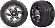 Traxxas koleso 2.8", disk RXT čierno chrómovaný, pneu Ribbed (2) (predné)