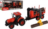 Traktor Zetor s vlekom s naklad. ramenom plast na zotrvačník na bat. sa svet. so zvukom
