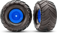 Traxxas ruota 2.0/3.0", cerchio blu offset 29mm, pneumatico Terra Groove (paio)