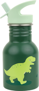 A Little Lovely Company - bouteille à boire en acier inoxydable à paroi simple, 350 ml - dinosaure