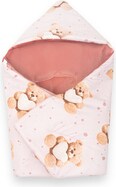 Zateplená zavinovačka do autosedačky New Baby Love Teddy Bear pink