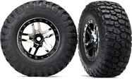 Traxxas rueda 2.2/3.0", llanta SCT Split-Spoke cromo negro, neumático KM2 (2)