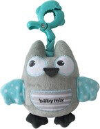 Edukačná hrajúca plyšová hračka s klipom Baby Mix sova mätová