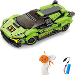 Stavebnica Auto zelené RC na diaľkové ovládanie 17 cm
