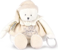 Doudou Darčeková sada Plyšový ľadový medvedík s krúžkom 30 cm béžový