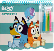 Bluey színezőkészlet 20x21,5x2cm sablonokkal, matricákkal és 4 db filctollal
