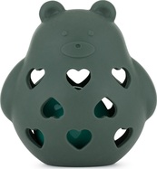 PETITE&amp;MARS Hračka silikónová s hrkálkou Bear Basil Misty Green 0m+