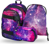BAAGL SADA 3 Skate Galaxy: batoh, peračník, vrecko