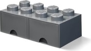 LEGO® úložný box 8 - so zásuvkou tmavo šedá 250 x 500 x 180 mm