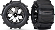 Traxxas kolo 2.8", disk All-Star čierny chróm, pneu Paddle (2)