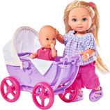 Bábika Evička doll walk, s kočiarikom, 2druhy