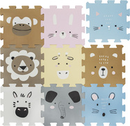 Schaumstoff-Puzzlematte 30x30 cm 9 Stk., Tiere