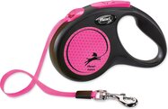 Samonavíjacie vodítko pre psy Flexi New Neon Tape S 5 m ružové