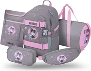 BAAGL SET 5 Skate Kuromi Grey: Rucksack, Federmäppchen, Sporttasche, Gürteltasche, Notebookhülle