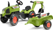 Falk Tractor de pedales Claas Arion 410 con excavadora y remolque