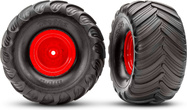 Traxxas ruota 2.0/3.0", cerchio rosso offset 29mm, pneumatico Terra Groove (paio)