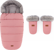 PETITE&amp;MARS Ensemble de chancelière d'hiver Comfy 4 en 1 + gants pour poussette Fjora Old Rose