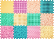 Ortek Masážna podložka Puzzle Mix Pastel 12 prvkov