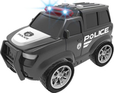 Auto policejné na na zotrvačník s efektami čierne 22,5 cm