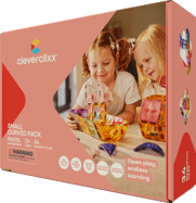 Cleverclixx Magnetická stavebnice Small Curved Pack Pastel – 34 ks