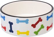 Miska Dog Fantasy keramická potlač farebné kosti biela 15,5x 6cm 790ml