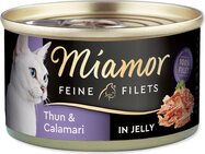 Konzerva Miamor Feine Filets Adult tuniak s kalamárami v želé 100g