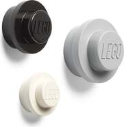 LEGO® vešiak na stenu, 3 ks - biela, čierna, šedá