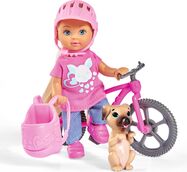 Bábika Evička s bicyklom