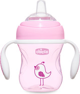 Hrnek Chicco Učíme se s držadly 200 ml, růžový, 4m +