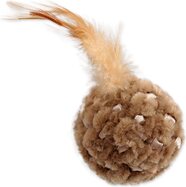 Hračka Magic Cat loptička ženilková s pierkami a catnipom mix 14cm
