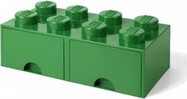 LEGO® tárolódoboz 8 - fiókokkal, zöld 250 x 500 x 180 mm