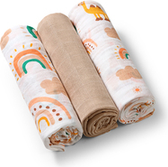 BABYONO Plienky mušelínové Super soft 3 ks - béžová