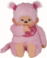 Monchhichi Mončiči dievča ružové s podbradníkom XL 80cm