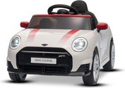 Elektrické autíčko BMW Mini Cooper 12V, biele, USB Vstup s Bluetooth pripojením na MP3 Pre