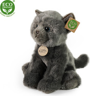 Plyšová mačka ležiaca šedá 25 cm ECO-FRIENDLY