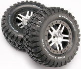 Traxxas roue 2.2/3.0", jante SCT Split-Spoke satin-noir, pneu KM2 (2) (2WD avant)
