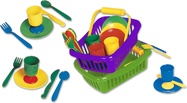 Set posuđa za piknik u košari - zeleni 23 x 16 cm