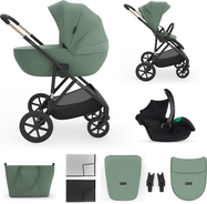 KINDERKRAFT Kočík kombinovaný 3v1 Prime 3 Dark Green